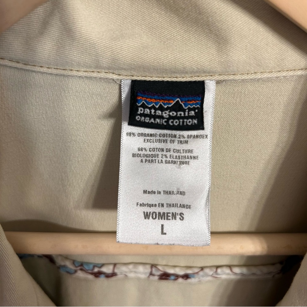 Patagonia Organic Cotton Tan Trench Coat Size Large - Picture 3 of 5
